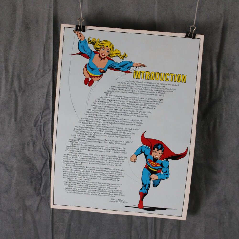 Vintage DC Poster -1978 DC Poster Book Isaac Asimov Introduction - Paper Poster
